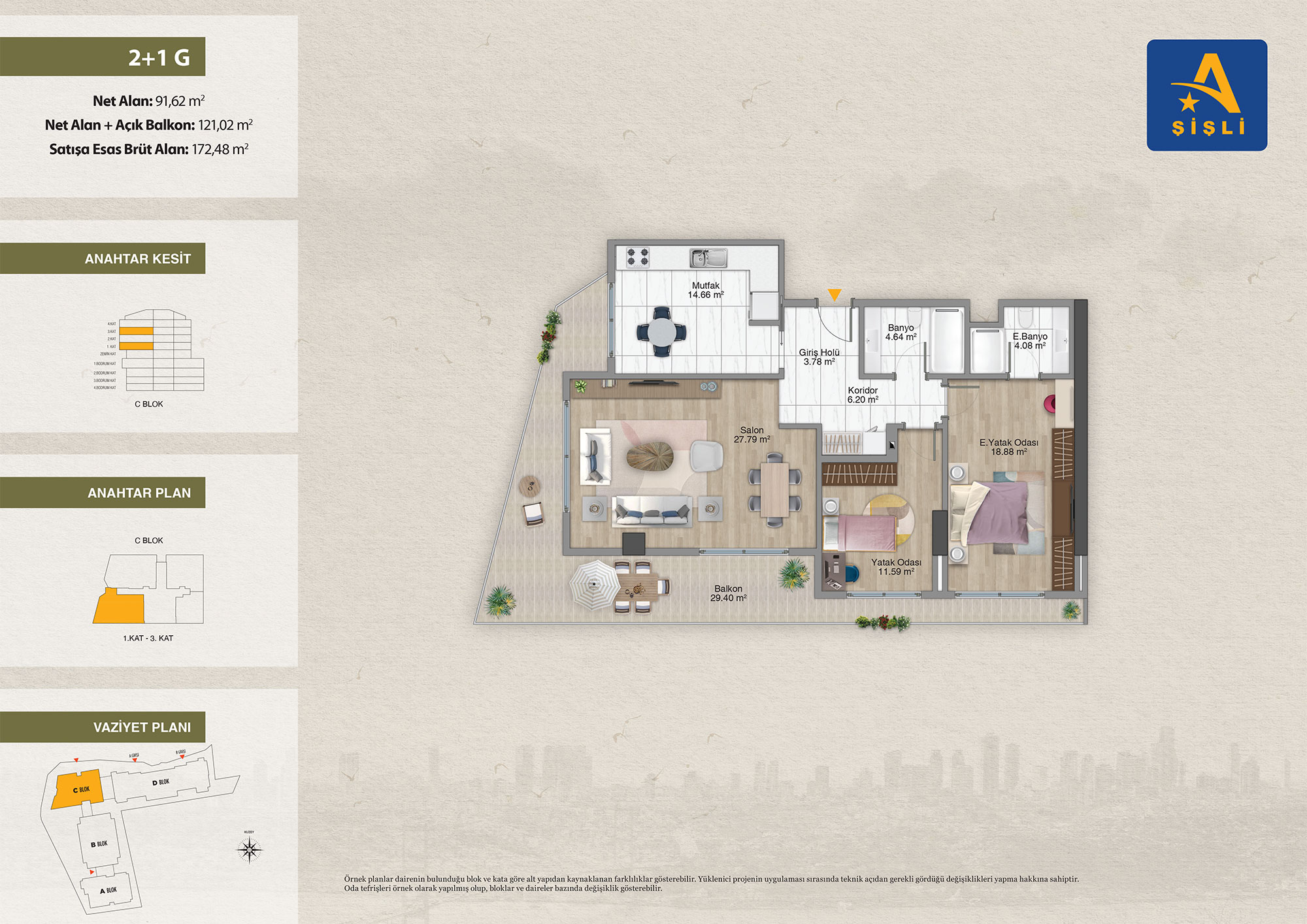 آوروپا کونوتلاری شیشلی Avrupa konutları sisli